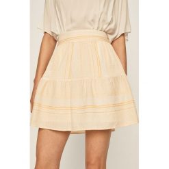 Vero Moda - Spódnica. Niebieskie spódniczki damskie Vero Moda, na co dzień, s, bez wzorów, z bawełny, casualowe, z podwyższonym stanem, mini, rozkloszowane. W wyprzedaży za 49,90 zł.