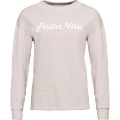 Bluza "Positive Vibes" bonprix szary kamienisty - biały. Szare bluzy damskie bonprix. Za 27,99 zł.