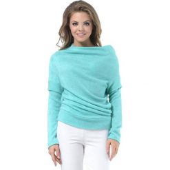Sweter w kolorze miętowym. Zielone swetry klasyczne damskie marki Lada Lucci, xxs, ze stójką. W wyprzedaży za 219,95 zł.