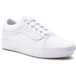 Tenisówki VANS - Comfycush Old S VN0A3WMAVNG1 True White/True. Białe półbuty damskie Vans, bez wzorów, ze skóry ekologicznej, bez zapięcia. W wyprzedaży za 239,00 zł.