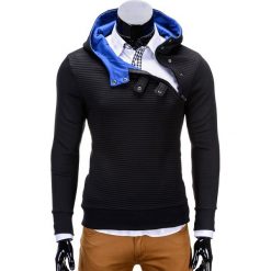 BLUZA MĘSKA Z KAPTUREM B660 - CZARNA. Czarne bejsbolówki męskie Ombre Clothing, m, z bawełny, z kapturem. Za 39,00 zł.