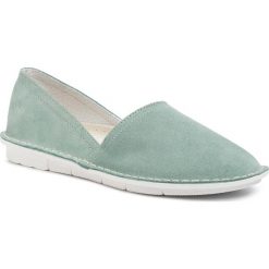 Półbuty LASOCKI - P201 Green. Zielone półbuty damskie Lasocki, bez wzorów, ze skóry, bez obcasa, na płaskiej podeszwie, bez zapięcia. Za 129,99 zł.