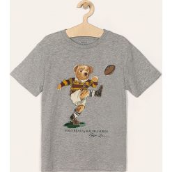 Polo Ralph Lauren - T-shirt dziecięcy 134-176 cm. Szare t-shirty chłopięce Polo Ralph Lauren, z nadrukiem, z bawełny, bez rękawów. Za 179,90 zł.