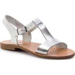 Sandały GEOX - J S. Violet G.C J929GC 04344 C0007 S White /Silver. Szare sandały dziewczęce Geox, ze skóry, bez zapięcia. W wyprzedaży za 179,00 zł.