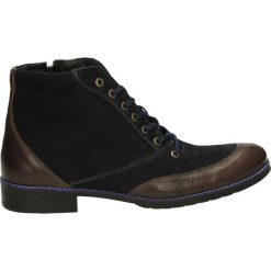 Botki męskie - BOSS341 BL-BR. Czarne botki męskie marki Venezia, z nubiku. Za 179,00 zł.
