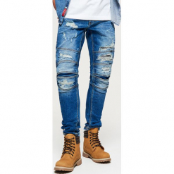 Jeansy SLIM - Granatowy. Niebieskie jeansy męskie regular Cropp. Za 139,99 zł.