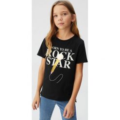 Mango Kids - T-shirt dziecięcy Lolly 110-164 cm. Białe bluzki dziewczęce Mango Kids, z nadrukiem, z bawełny, z okrągłym kołnierzem, z krótkim rękawem, krótkie, bez kaptura. Za 45,90 zł.