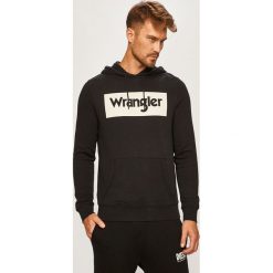 Wrangler - Bluza. Czarne bluzy męskie Wrangler, s, z nadrukiem, z bawełny, z kapturem, bez rękawów, z kapturem. Za 239,90 zł.