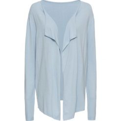Sweter bez zapięcia bonprix pudrowy niebieski. Niebieskie swetry damskie bonprix, bez wzorów, z długim rękawem, długie, bez kaptura. Za 74,99 zł.