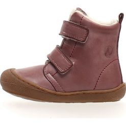 Skórzane botki zimowe "Bub" w kolorze jasnoróżowym. Różowe buciki niemowlęce Naturino, bez zapięcia. W wyprzedaży za 179,95 zł.