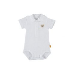 Steiff Boys BabyBody z rękawem 1/4 bright white - biały - Gr.68. Białe body niemowlęce Steiff, bez wzorów, z bawełny, bez rękawów. Za 66,00 zł.