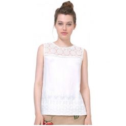 Desigual Top Damski Sol Xs Biały. Białe topy damskie Desigual, s. W wyprzedaży za 189,00 zł.