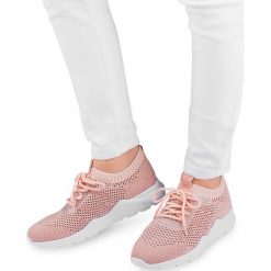 Buty sportowe damskie N/M BOK-1152 Różowe. Różowe buty sportowe damskie N/M, bez wzorów, z tworzywa sztucznego, sportowe, trekkingowe. Za 76,00 zł.