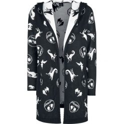 Kardigany damskie: Miasteczko Halloween Intarsia Toss Kardigan damski czarny/biały