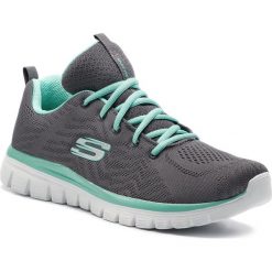 Buty SKECHERS - Get Connected 12615/CCGR Charcoal/Green. Szare buty sportowe damskie Skechers, z materiału, sportowe, na fitness i siłownię. W wyprzedaży za 159,00 zł.