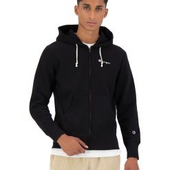 CHAMPION ZIP-UP SCRIPT LOGO REVERSE WEAVE HOODIE > 213604-KK001. Bluzy męskie Champion, m, z aplikacjami, z bawełny, klasyczne, z kapturem, bez rękawów, długie, bez kaptura. Za 439,99 zł.
