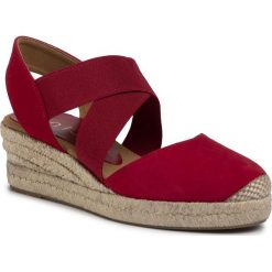 Espadryle UNISA - Cele 20 Ks Cuore. Czerwone espadryle damskie Unisa, bez wzorów, ze skóry, bez obcasa, na obcasie. Za 349,00 zł.