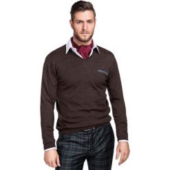 Sweter Dario SWK000023. Pomarańczowe swetry męskie m, z wełny, eleganckie. Za 329,00 zł.