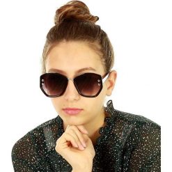Geometryczne okulary przeciwsłoneczne mazzini geo glamour czarny. Czarne okulary przeciwsłoneczne damskie LOOKS STYLE EYEWAER, glamour. W wyprzedaży za 59,90 zł.