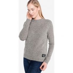 Calvin Klein Sweter Szary. Szare bluzy damskie Calvin Klein, xs, bez wzorów, z wełny, bez rękawów, bez kaptura. Za 602,95 zł.