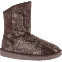Buty zimowe damskie: Zimowe botki „Agathe” w kolorze ciemnobrązowym