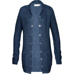 Sweter bez zapięcia bonprix ciemnoniebiesko-srebrny. Niebieskie swetry damskie bonprix, bez wzorów, bez rękawów, bez kaptura. Za 99,99 zł.