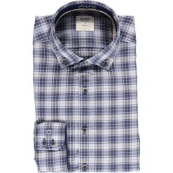 Koszula "Level 5 Casual" - Body fit - w kolorze niebiesko-brązowym. Niebieskie koszule męskie OLYMP, s, w kratkę, z bawełny, casualowe. W wyprzedaży za 119,95 zł.