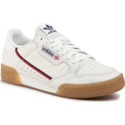 Buty adidas - Continental 80 EE5393 Crywht/Conavy/Scarle. Białe półbuty męskie Adidas, na co dzień, bez wzorów, ze skóry ekologicznej, eleganckie, bez zapięcia. W wyprzedaży za 319,00 zł.