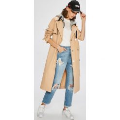 Tommy Jeans - Trencz. Brązowe kurtki damskie Tommy Jeans, s, bez wzorów, z elastanu. W wyprzedaży za 839,90 zł.
