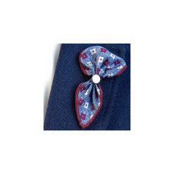 Jeansowa wpinka do butonierki w kwiaty W55. Czerwone marynarki męskie Modini Moda Męska, m, w kwiaty, z jeansu, casualowe. Za 26,10 zł.