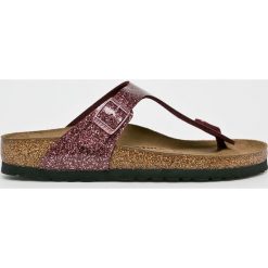 Birkenstock - Japonki Gizeh. Fioletowe klapki damskie Birkenstock, bez wzorów, ze skóry, bez obcasa, na obcasie. W wyprzedaży za 239,90 zł.