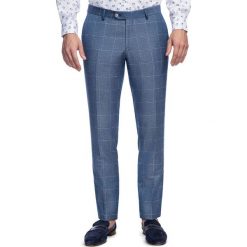 Spodnie LEONARDO SMNS000255. Niebieskie spodnie męskie Giacomo Conti, na lato, m, bez wzorów, z poliesteru, eleganckie. Za 299,00 zł.