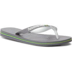 Japonki HAVAIANAS - Brasil Mix 41232066820 Steel Grey/Whit. Szare crocsy damskie marki Havaianas, z tworzywa sztucznego. Za 99,00 zł.