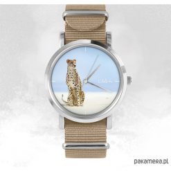 Zegarek - Gepard - beżowy, nato. Brązowe zegarki męskie marki Pakamera. Za 129,00 zł.