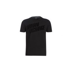 T-shirty z krótkim rękawem Armani Exchange HOURBE. Czarne t-shirty męskie Armani Exchange, s, bez wzorów, bez kołnierzyka, krótkie. Za 191,20 zł.