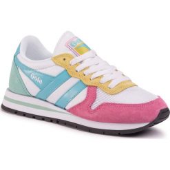 Sneakersy GOLA - Daytona CLA592 White/Fluro Pink/Aqua Blue/Sea Mint. Białe półbuty damskie Gola, z zamszu. Za 339,00 zł.