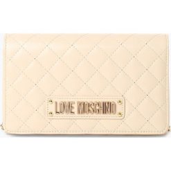 Love Moschino - Damska torebka na ramię, beżowy. Brązowe torebki klasyczne damskie marki Love Moschino, z napisami, na ramię, pikowane. Za 499,95 zł.