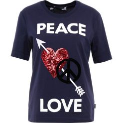 Love Moschino Tshirt z nadrukiem blue. Niebieskie bluzki damskie marki Love Moschino, z nadrukiem, z elastanu. Za 499,00 zł.