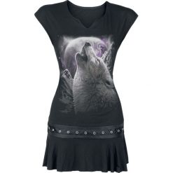 Spiral Wolf Soul Koszulka długa damska - Longshirt czarny. Czarne t-shirty damskie marki Spiral, m, z nadrukiem, z długim rękawem. Za 121,90 zł.