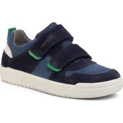 Sneakersy SUPERFIT - 6-06051-80 S Blau/Grün. Niebieskie trampki chłopięce Superfit, bez wzorów, ze skóry, na rzepy. Za 299,00 zł.