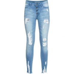 Dżinsy Super Skinny bonprix jasnoniebieski "bleached". Niebieskie jeansy damskie bonprix. Za 109,99 zł.