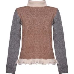 Sweter w kolorze beżowo-szarym. Szare swetry damskie Stefanel, xl. W wyprzedaży za 379,95 zł.