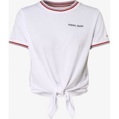 Tommy Jeans - T-shirt damski, biały. Białe t-shirty damskie Tommy Jeans, s, bez wzorów, z jeansu, bez kołnierzyka. Za 179,95 zł.