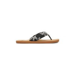 Japonki Roxy CHANCLAS PARA MUJER. Czarne klapki damskie Roxy, bez wzorów, bez obcasa. Za 136,99 zł.
