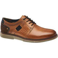 Półbuty męskie AM SHOE brązowe. Pomarańczowe półbuty męskie AM SHOE, bez wzorów, ze skóry, na sznurówki. Za 179,90 zł.