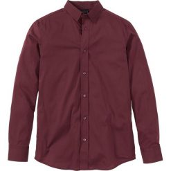Koszula ze stretchem Slim Fit bonprix czerwony klonowy. Czerwone koszule męskie bonprix, xxl, bez wzorów, z tkaniny, bez kołnierzyka, bez rękawów. Za 59,99 zł.