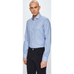 Tommy Hilfiger Tailored - Koszula. Niebieskie koszule męskie Tommy Hilfiger Tailored, bez wzorów, z bawełny, casualowe, z włoskim kołnierzykiem, z długim rękawem. Za 299,90 zł.