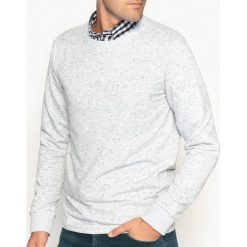 Bluza z okrągłym dekoltem z materiału w cętki. Szare bluzy męskie rozpinane marki La Redoute Collections, l, z bawełny, z długim rękawem, długie. Za 113,36 zł.