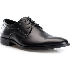 Buty męskie. Czarne półbuty męskie Wittchen, na co dzień, z aplikacjami, ze skóry, eleganckie, bez zapięcia. W wyprzedaży za 259,90 zł.