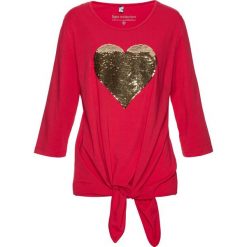 Shirt z przewiązaniem bonprix czerwony. Czerwone koszulki damskie marki bonprix, bez wzorów, bez kołnierzyka. Za 69,99 zł.